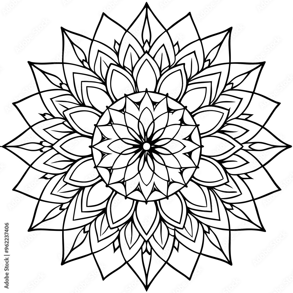 Elegant Line Art Mandala Vector Design Elegant Line Art Mandala Vector Design