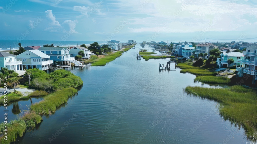 Aerial View of a Waterfront Community Aerial View of a Waterfront Community
