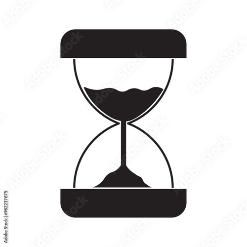 vector flat icon illustration of hourglass