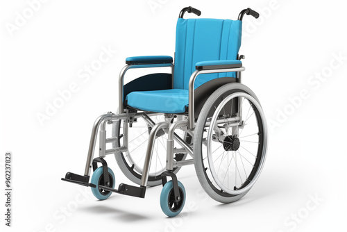 Wheelchair on white background. Old age related topics. Disabled person. Disability related topic. Nursing home. Image for graphic designer. Wheelchair on white background.