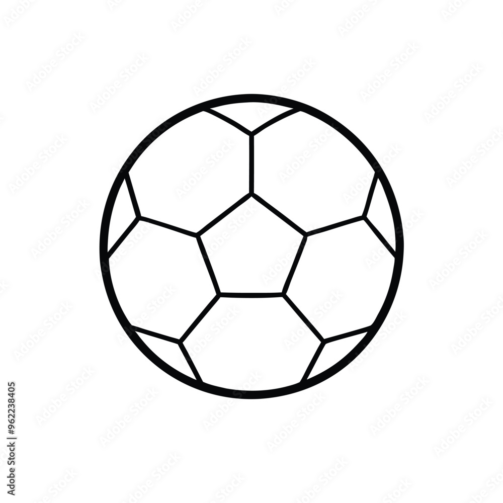 Obraz premium soccer ball icon vector silhouette, black color silhouette, isolated white background
