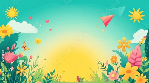 A fun and colorful flyer promoting a spring-themed outdoor event