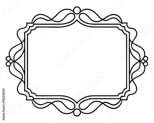 Rectangular calligraphic frames line art drawing,Vintage frames collection. Decorative vintage frames, label frames, ornamental frame, decoration elements photo