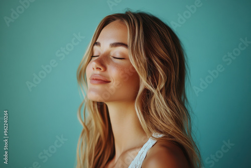 a close up of a blond woman's face