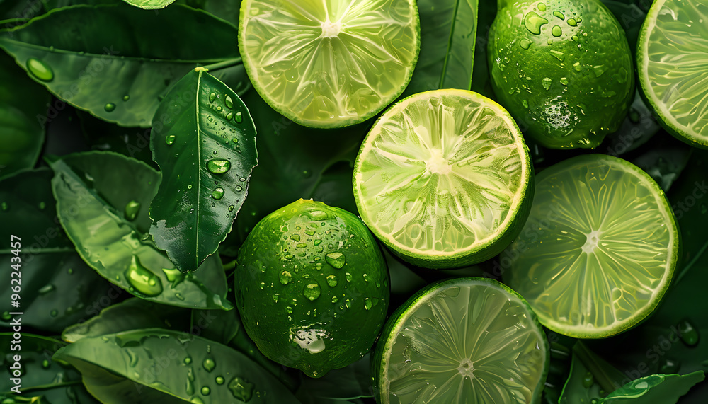 Freshness and sweetness of ripe Lime, a healthy summer snack generated Freshness and sweetness of ripe Lime, a healthy summer snack generated