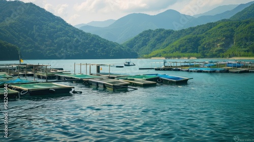 Fish Farming in a Mountain Lake