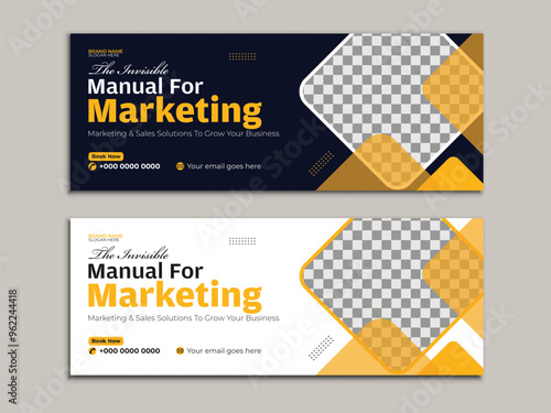 New modern creative business facebook cover, web banner, and email signature webinar design template for
corporate, company advertising
