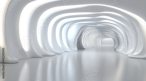 A long white tunnel with a light at the end, AI