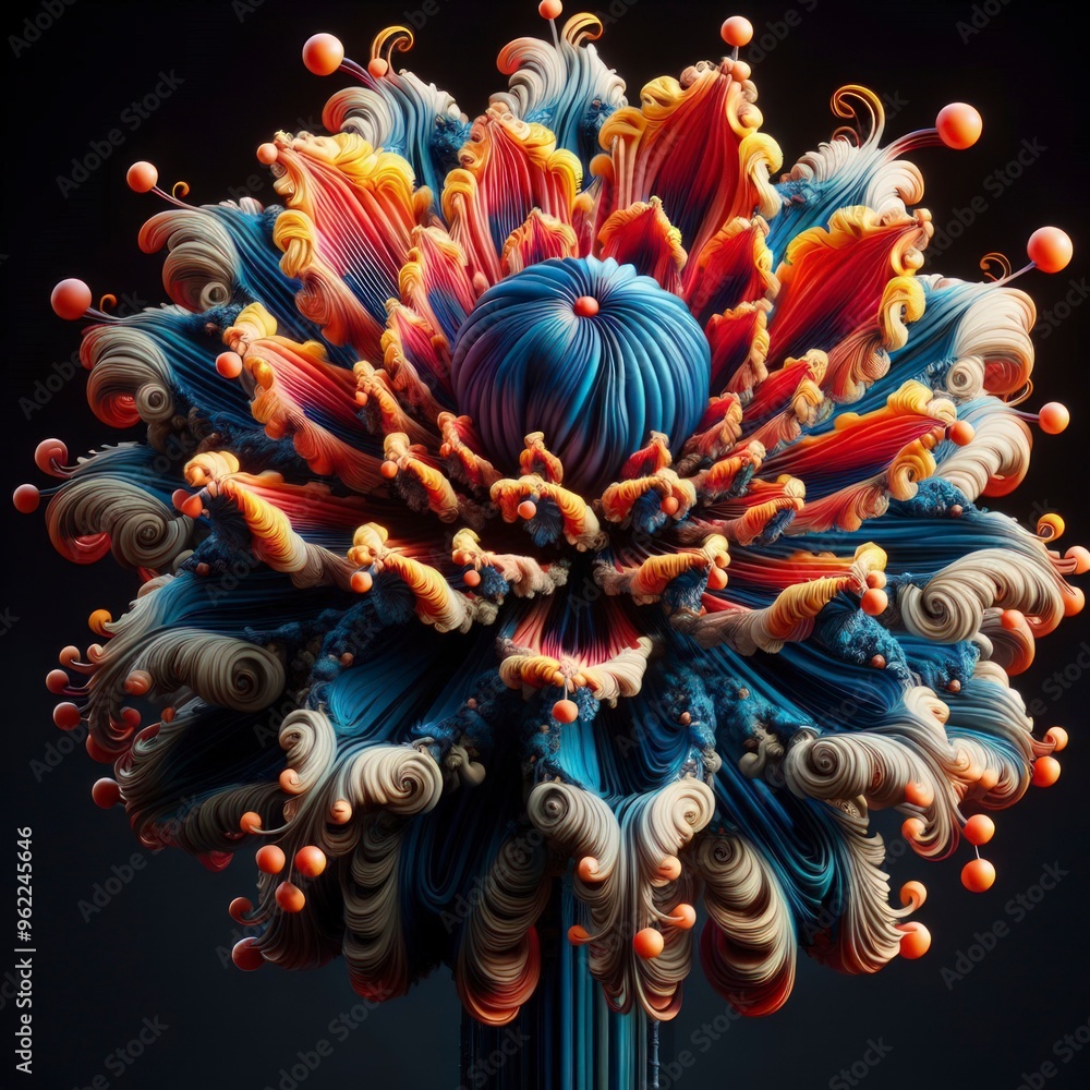 Naklejka premium alien flower on a dark background
