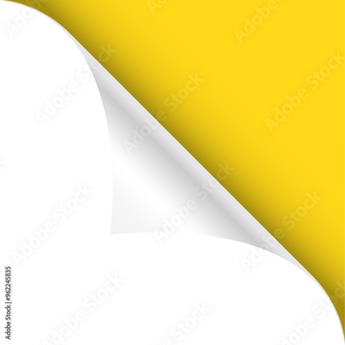 Yellow curled corner page