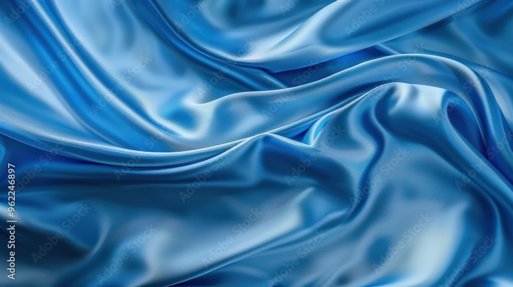 Fototapeta premium Abstract Blue Silk Fabric