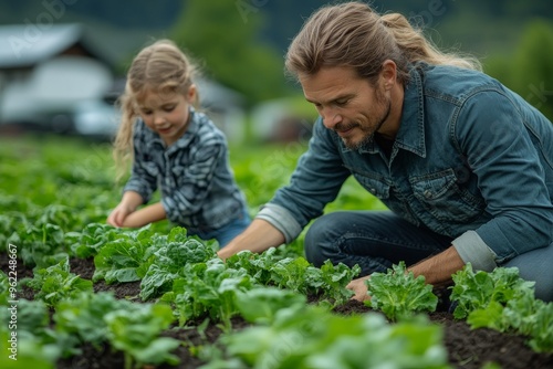 Wallpaper Mural A family tending to their vegetable garden. Generative AI Torontodigital.ca