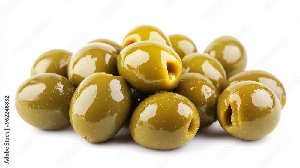 Pitted green olive isolated. Pitted green olive isolated.
