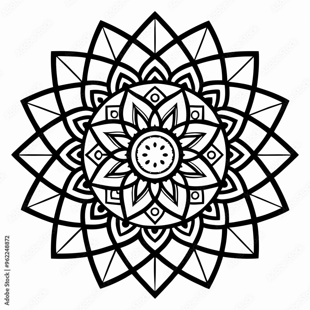 Fototapeta premium Line Art Mandala Vector Illustration