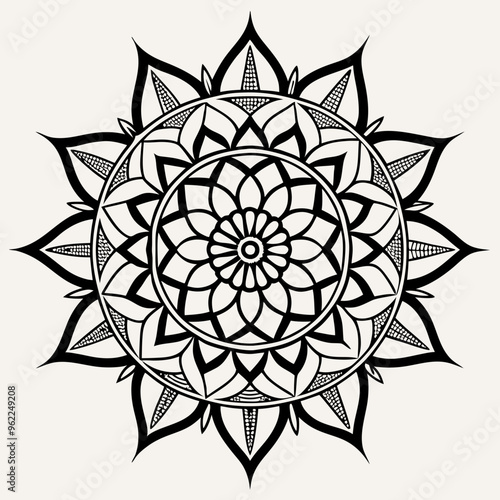 Line Art Mandala Vector Illustration