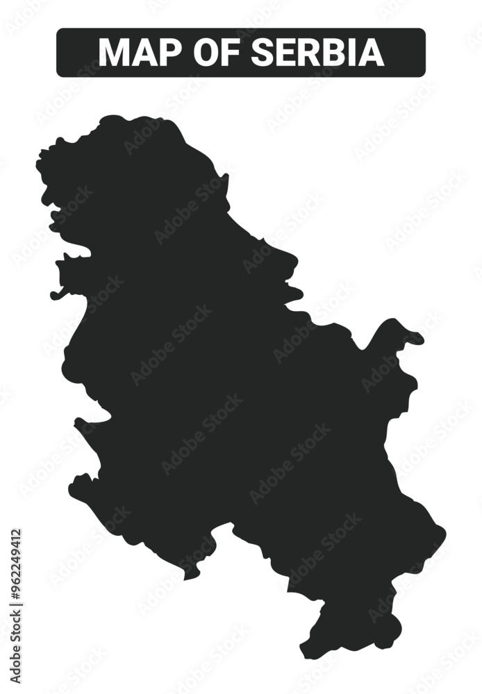 Simple Serbia Black map flat vector illustration Simple Serbia Black map flat vector illustration