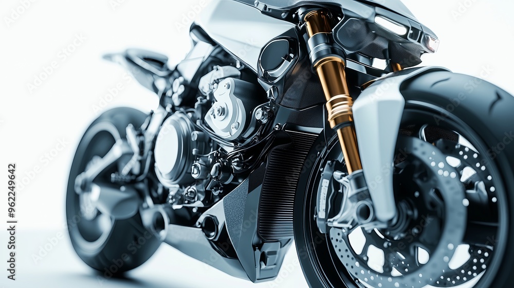 realistic of a modern motorcycle with semi transparent features, allowing a clear view of the engine realistic of a modern motorcycle with semi transparent features, allowing a clear view of the engine