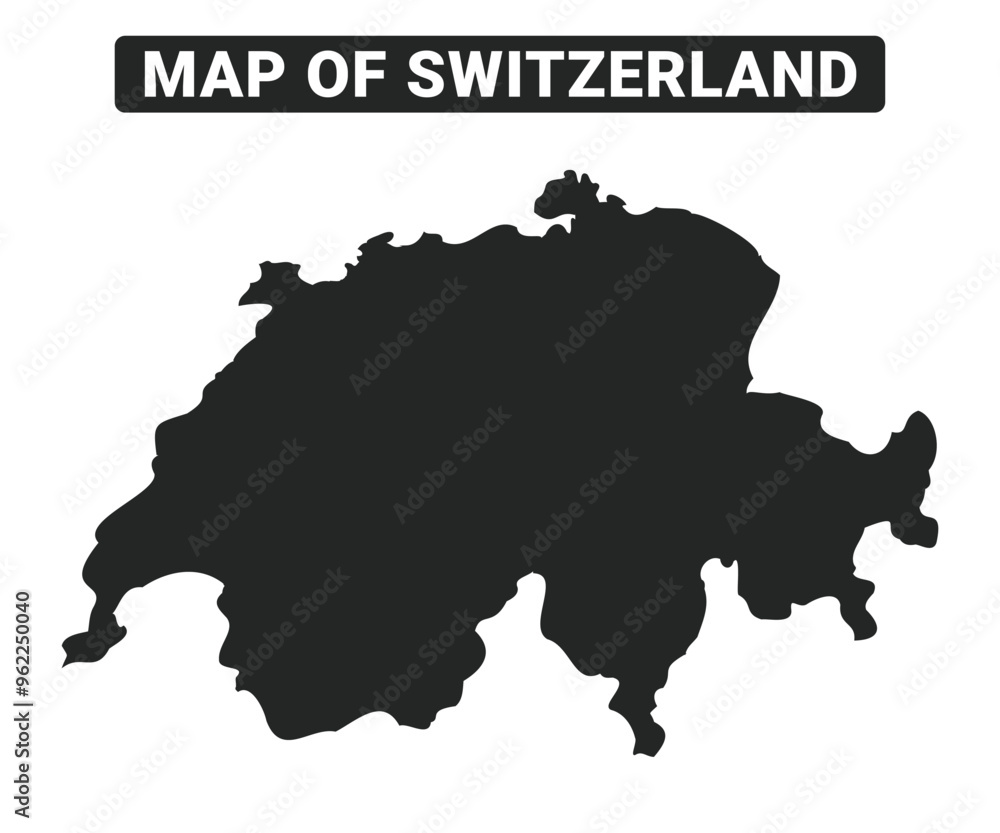 Obraz premium Simple Switzerland Black map flat vector illustration