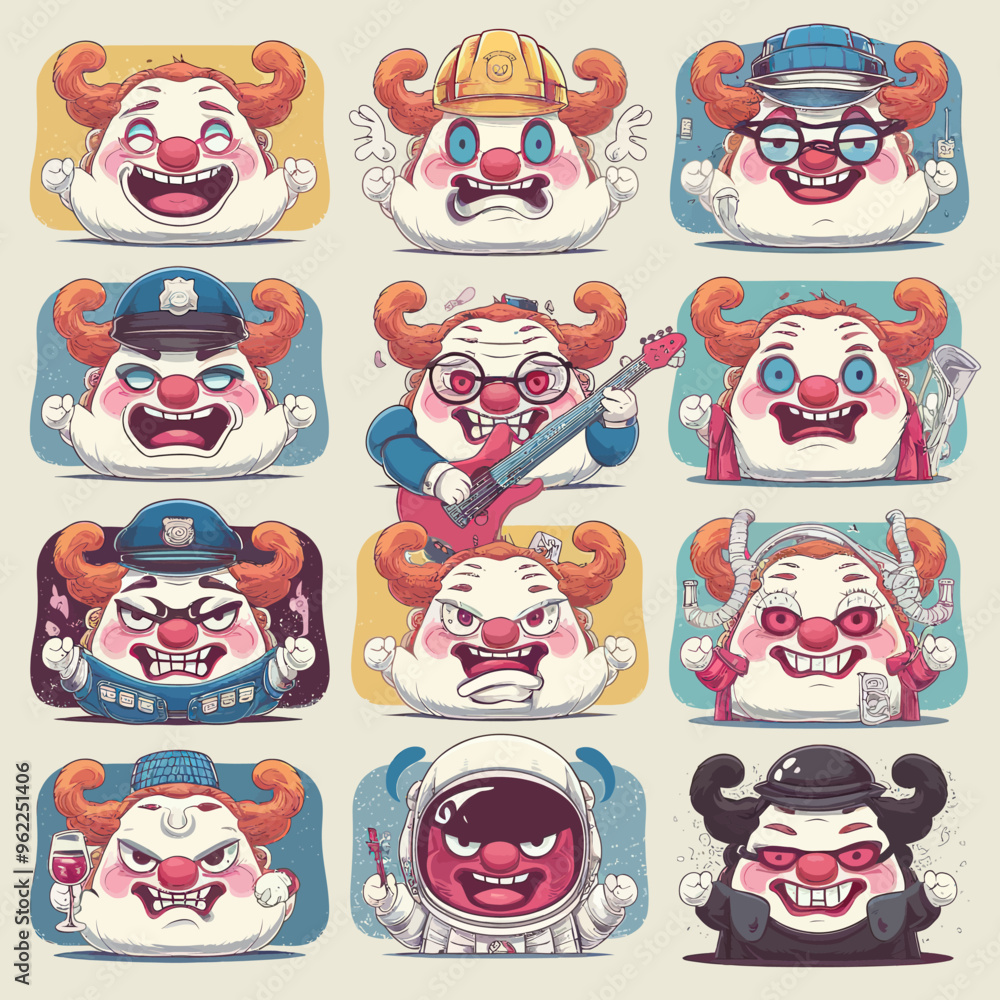 2d vector illustration emoji emote for social media icon for fruits and animals cute character  