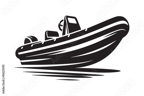 High-Quality Rib Boat Silhouette Vectors for Designers | Download Now photo