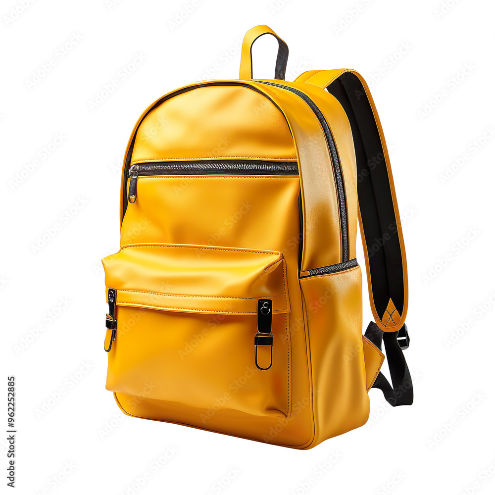 © roy9 - yellow school bag isolated on transparent and white background © roy9 - yellow school bag isolated on transparent and white background