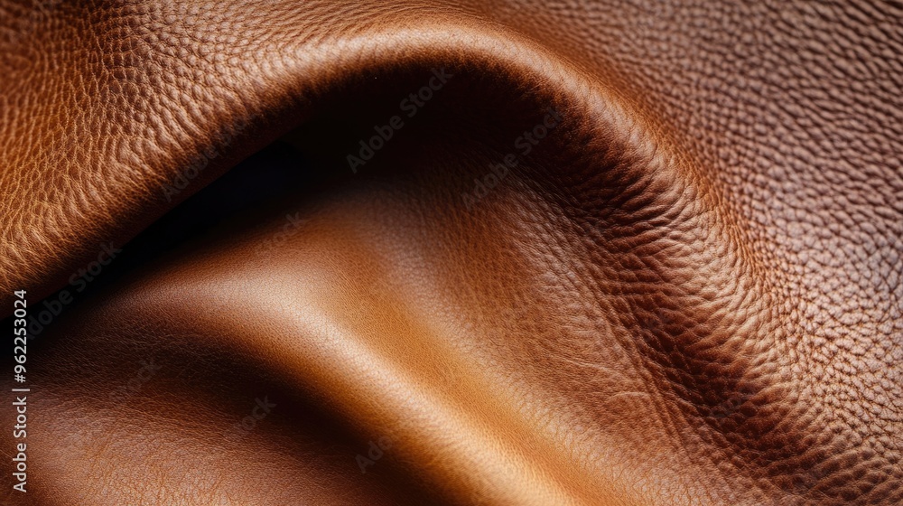 Full Grain Leather. Raw and Textured Vegetable Tanned Material in Closeup Detail Full Grain Leather. Raw and Textured Vegetable Tanned Material in Closeup Detail