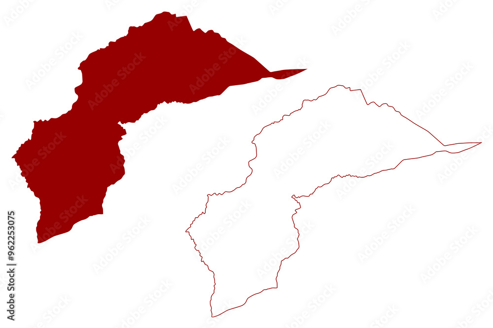 Obraz premium Appenzell District (Switzerland, Swiss Confederation, Canton of Appenzell Innerrhoden or Appenzell Inner-Rhodes) map vector illustration, scribble sketch Bezirk map