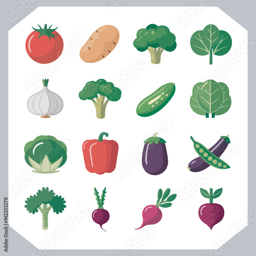 Set of vegetables black silhouette Carrot, potato, tomato, cucumber, onion, garlic, cauliflower, bell pepper, cabbage vector icon in white background.