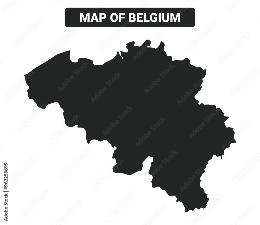 Fototapeta premium Simple Belgium Black map flat vector illustration