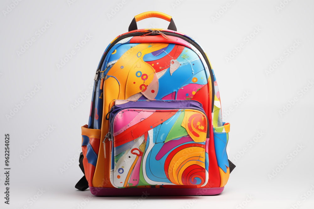Schoolbag for children on a white background. School-related topics. Back to school. School holidays. Learning at school. Image for graphic designer. Image for flyers. Schoolbag for children on a white background. School-related topics. Back to school. School holidays. Learning at school. Image for graphic designer. Image for flyers.