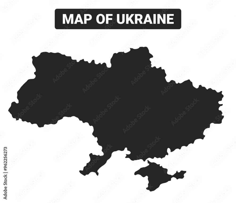 Simple Ukraine Black map flat vector illustration Simple Ukraine Black map flat vector illustration