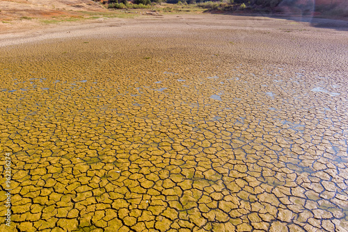 The lake at Kato Scholari, a little outside Thessaloniki, Greece, turned into a desert. photo