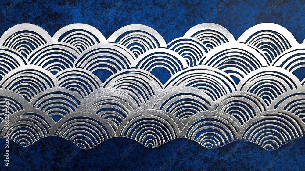 Silver and Blue Embossed Abstract Pattern Silver and Blue Embossed Abstract Pattern
