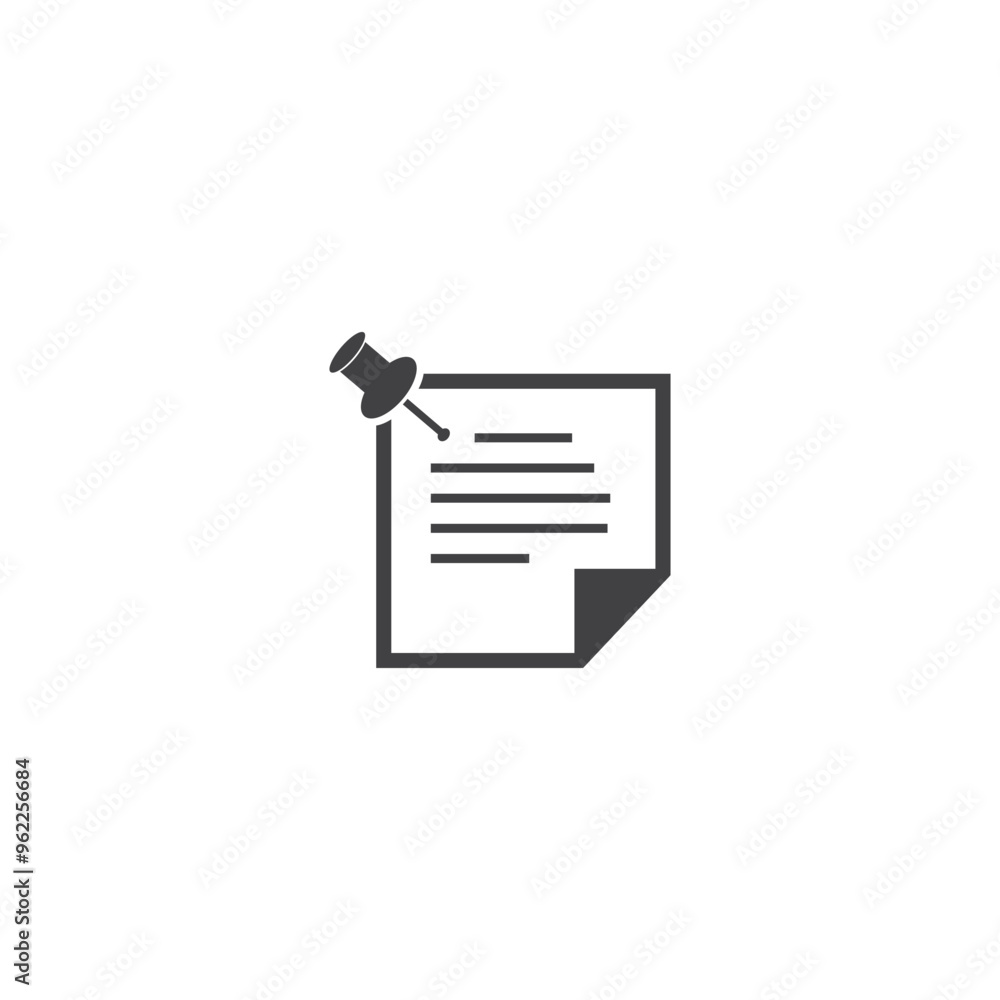 Sticky note icon vector illustration template Sticky note icon vector illustration template