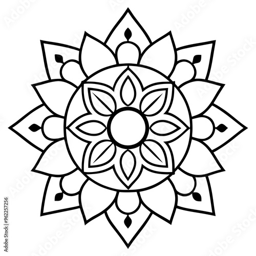 Mandala Line Art Vector Design