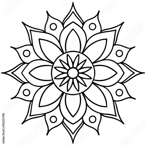 Mandala Line Art Vector Design