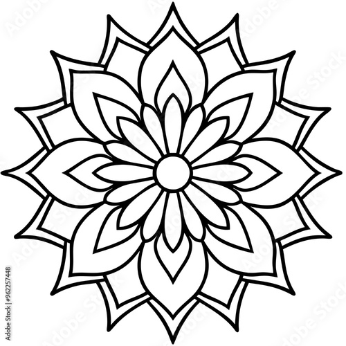 Mandala Line Art Vector Design