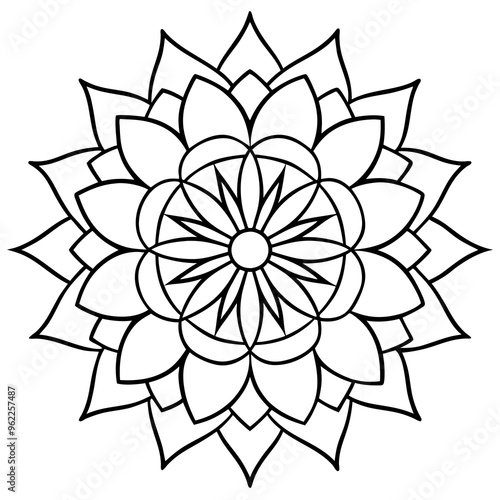 Mandala Line Art Vector Design