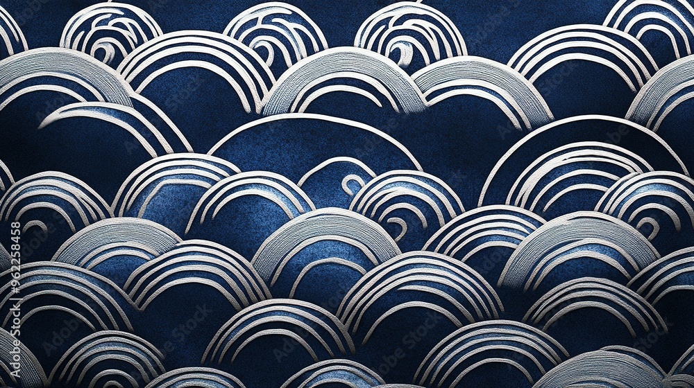 Abstract Blue and Silver Wave Pattern Abstract Blue and Silver Wave Pattern