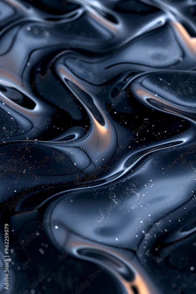 Black Liquid Background with Ripples Futuristic Texture with Neon Highlights Black Liquid Background with Ripples Futuristic Texture with Neon Highlights