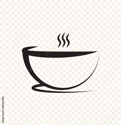 Bowl icon set collection in black design. Containing rice in bowl, hot soup icon.
