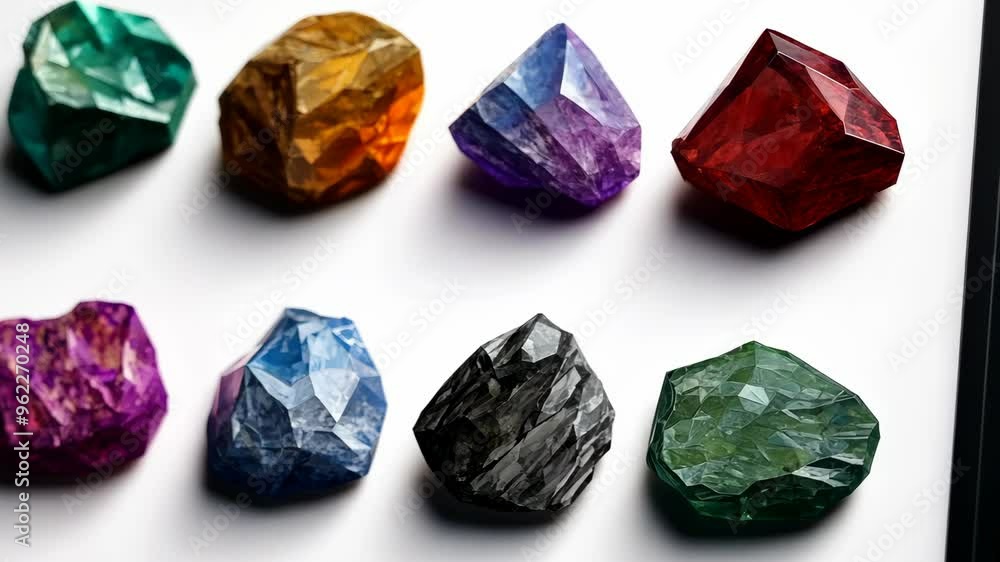 Discover the beauty of colorful natural gemstones displayed in a stunning arrangement Discover the beauty of colorful natural gemstones displayed in a stunning arrangement