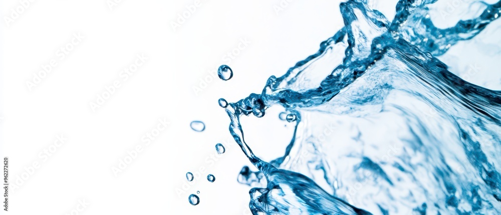 Obraz premium Water splashes gracefully against a light background in bright conditions