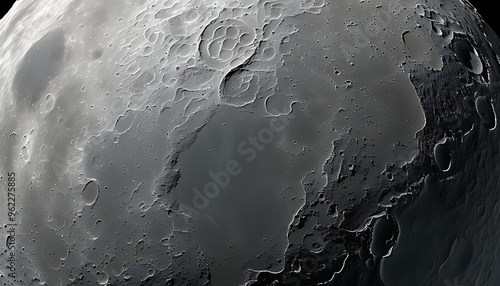 The delicate texture and shadows on the lunar surface show the mysterious natural beauty, and the half-moon shape is particularly charming. photo