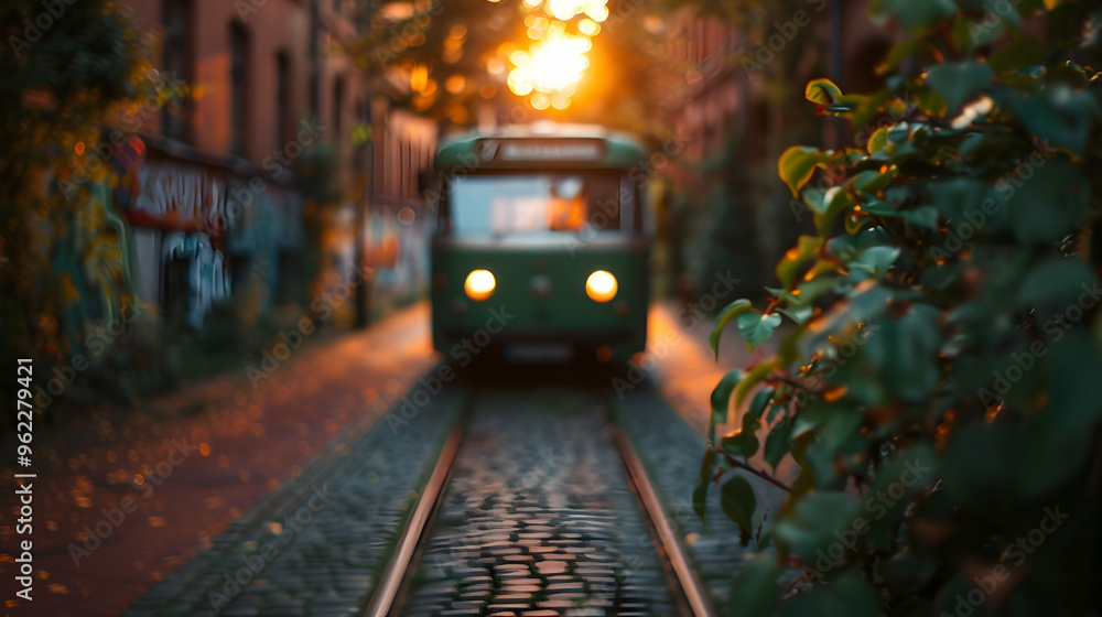 Obraz premium Lieferwagen Einer Stadt