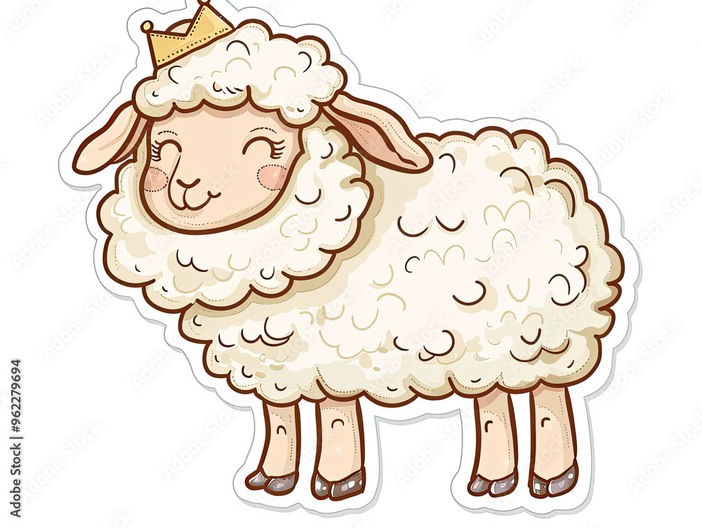 Beautiful Colored Stickers with Sheep Design, Cute Farm Animal Graphic Resource for Creative Project, Ai Generative Beautiful Colored Stickers with Sheep Design, Cute Farm Animal Graphic Resource for Creative Project, Ai Generative