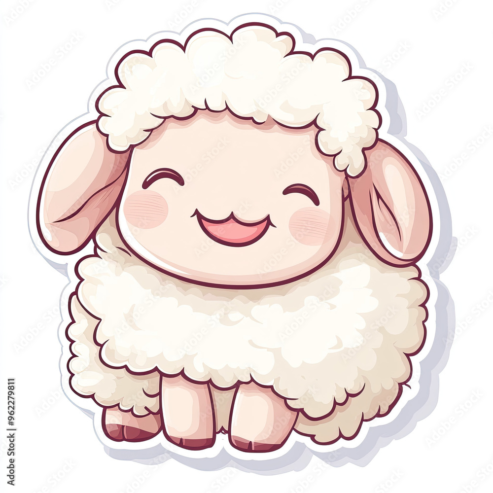 Beautiful Colored Stickers with Sheep Design, Cute Farm Animal Graphic Resource for Creative Project, Ai Generative Beautiful Colored Stickers with Sheep Design, Cute Farm Animal Graphic Resource for Creative Project, Ai Generative