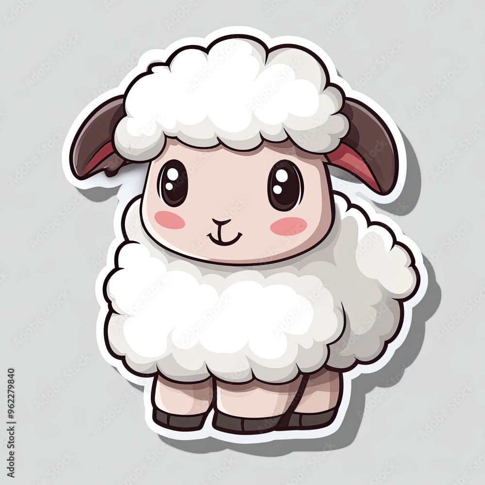 Beautiful Colored Stickers with Sheep Design, Cute Farm Animal Graphic Resource for Creative Project, Ai Generative Beautiful Colored Stickers with Sheep Design, Cute Farm Animal Graphic Resource for Creative Project, Ai Generative