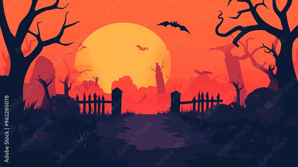 Naklejka premium Flat background for halloween season 