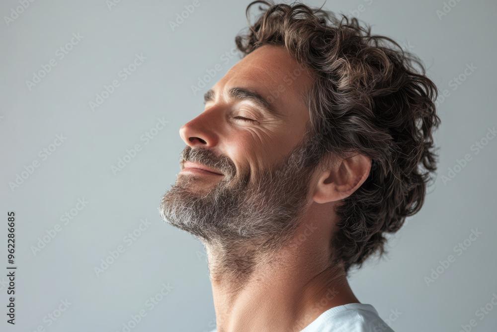 Obraz premium a close up of a smiling man's face
